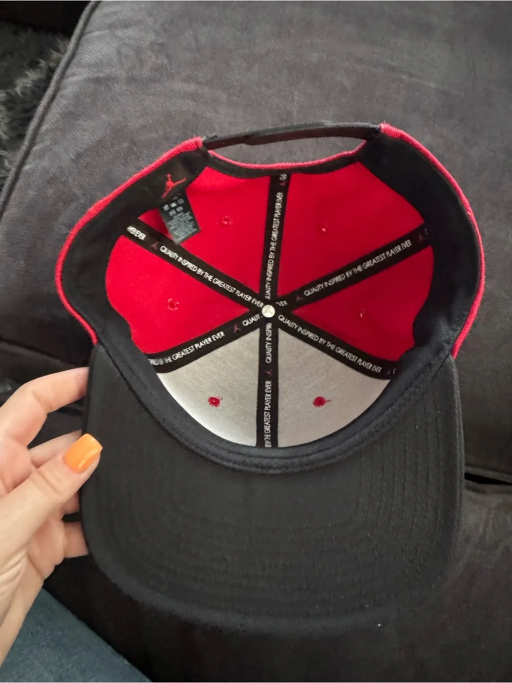 Jordan Red and Black Embroidered Jumpman Snapback
